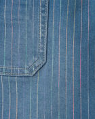 Toddler Girl Rainbow Stripe Denim Skirtall - Medium Wash, image 3 of 4 slides