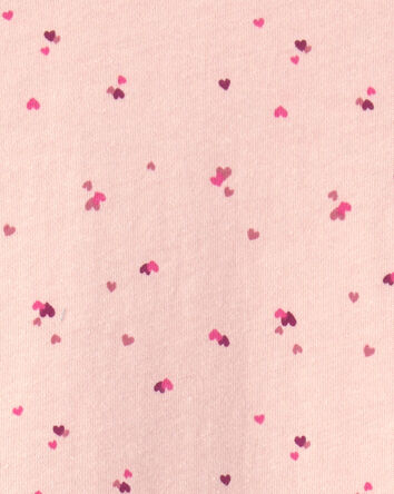 Toute-petite fille - Haut p&eacute;plum manches longues &agrave; motif c&oelig;urs&nbsp;&ndash; Rose, 