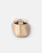 Baby Girl Metallic Bow Flats - Gold, image 3 of 6 slides