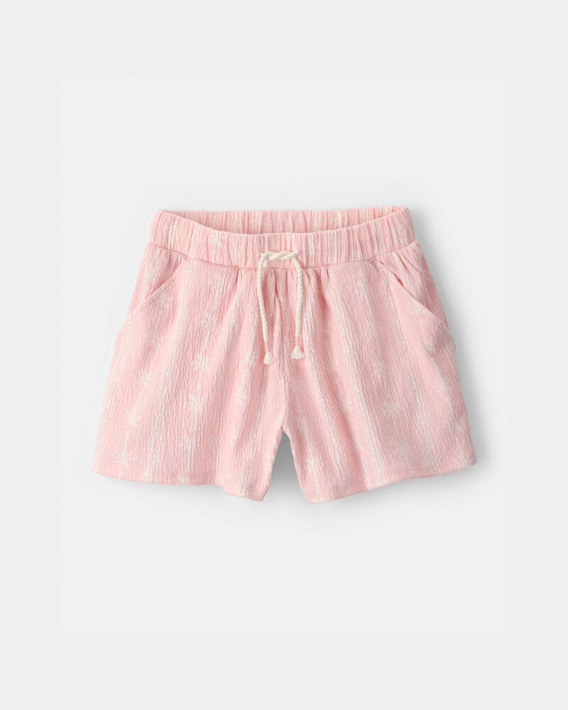 Filles - Short en gaze &agrave; motif de palmier - Rose, image 1 sur 3 diapositives