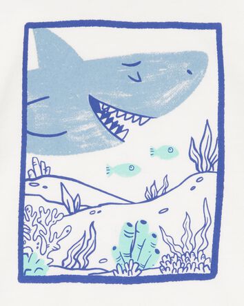 Toddler Boy Shark Short-Sleeve Graphic Tee - Ivory, 