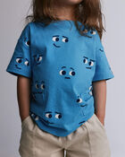 Tout-petit - T-shirt &agrave; poche loutre et imprim&eacute; de visage - Bleu, image 3 sur 5 diapositives