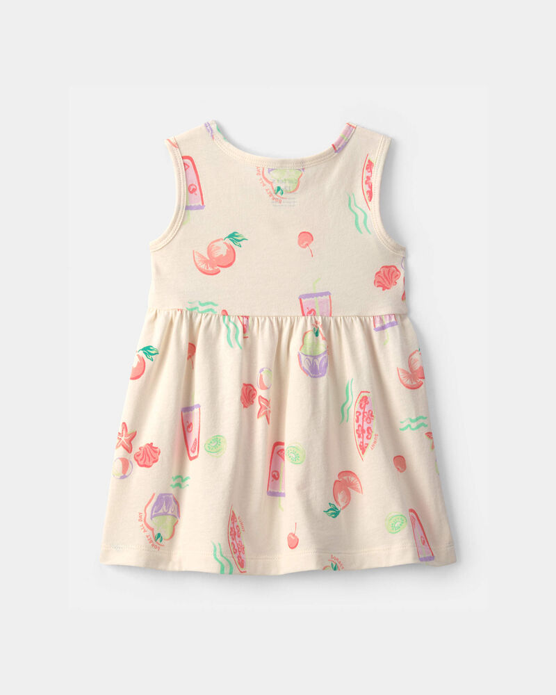 Baby Girl Summer Sleeveless Dress - Cream, image 2 of 4 slides