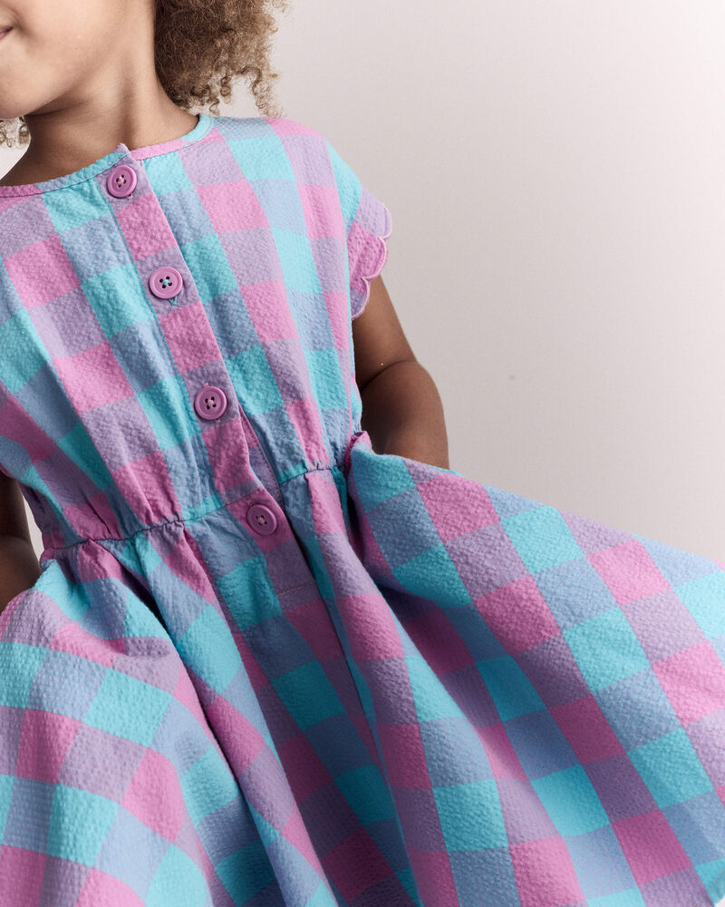 Tout-petit fille - Robe festonn&eacute;e Avenue Twirl&trade; &agrave; carreaux - Mauve/Bleu, image 4 sur 6 diapositives