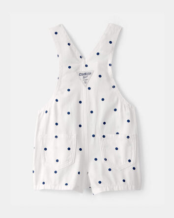 Baby Girl Polka Dot Shortall - White/Blue, 