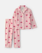 Toute-petit fille - Pyjama ample 2 pi&egrave;ces en DreamPlush &agrave; motif n&oelig;ud &ndash; Rose, image 1 sur 2 diapositives