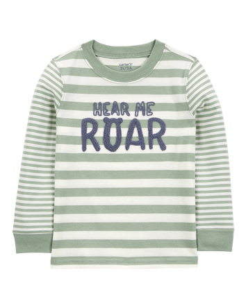 Toddler Hear Me Roar Striped Graphic Tee, 