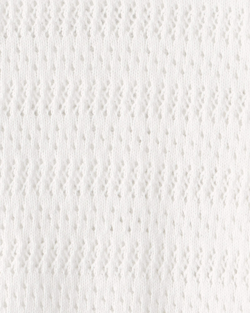Toddler Girl Scalloped Sweater - Ivory, image 2 of 3 slides