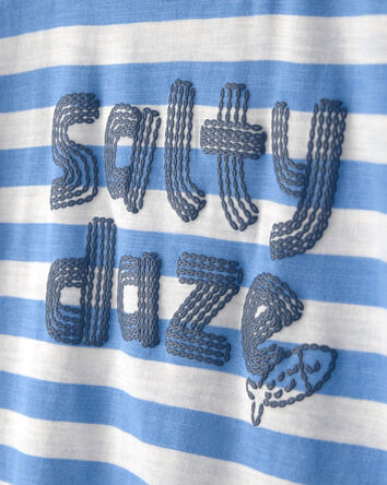 Toddler Boy 'Salty Daze' Striped Graphic Tee - Blue/White, 