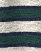 Baby Boy Organic Cotton Sweater Knit Polo in Stripes, image 3 of 3 slides