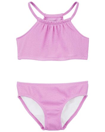 2-Piece Ribbed Halter Swimsuit , 