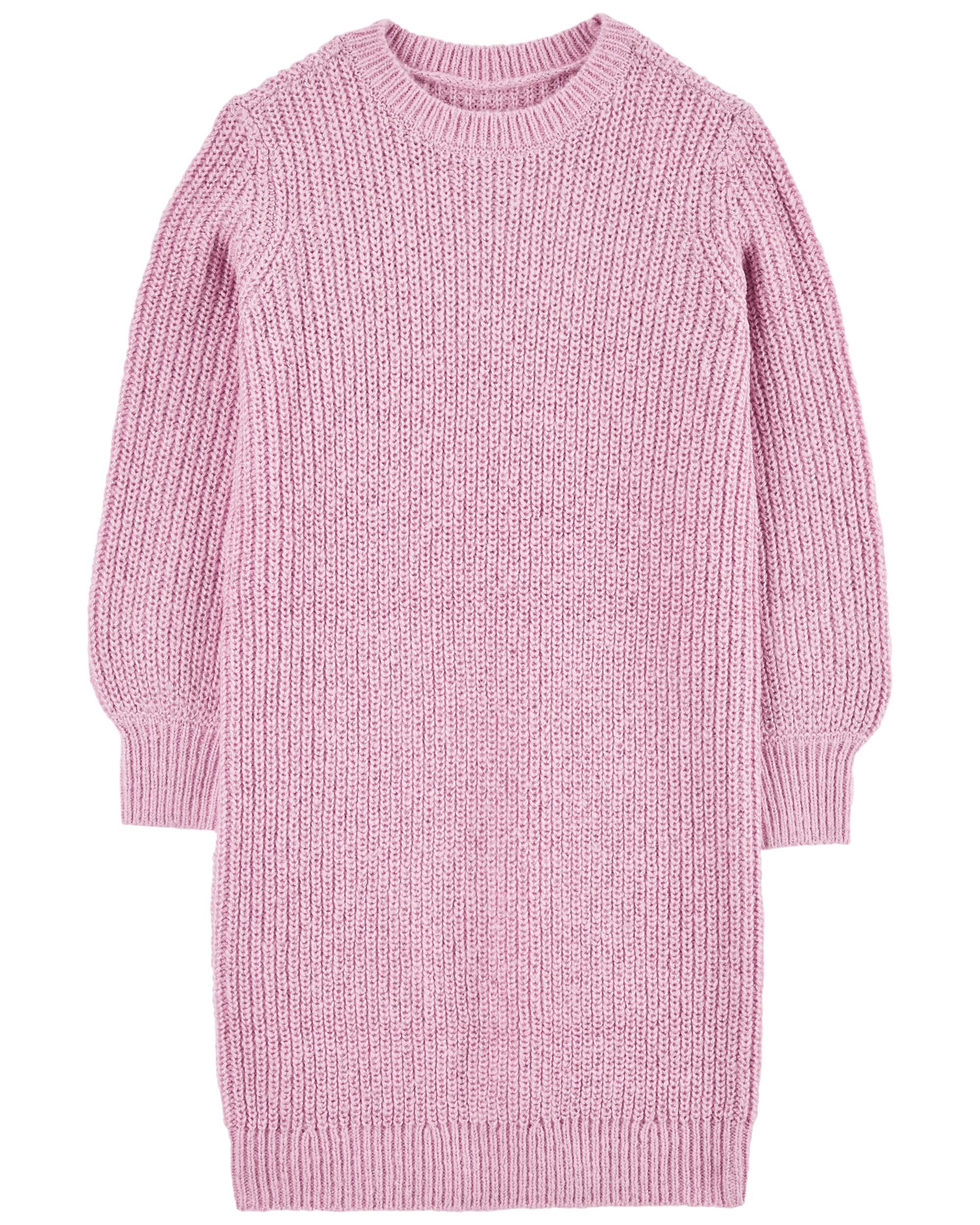Metallic Ribbed Sweater Dress
