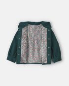 Toddler Girl Flower Embroidered Corduroy Jacket - Green, image 3 of 5 slides