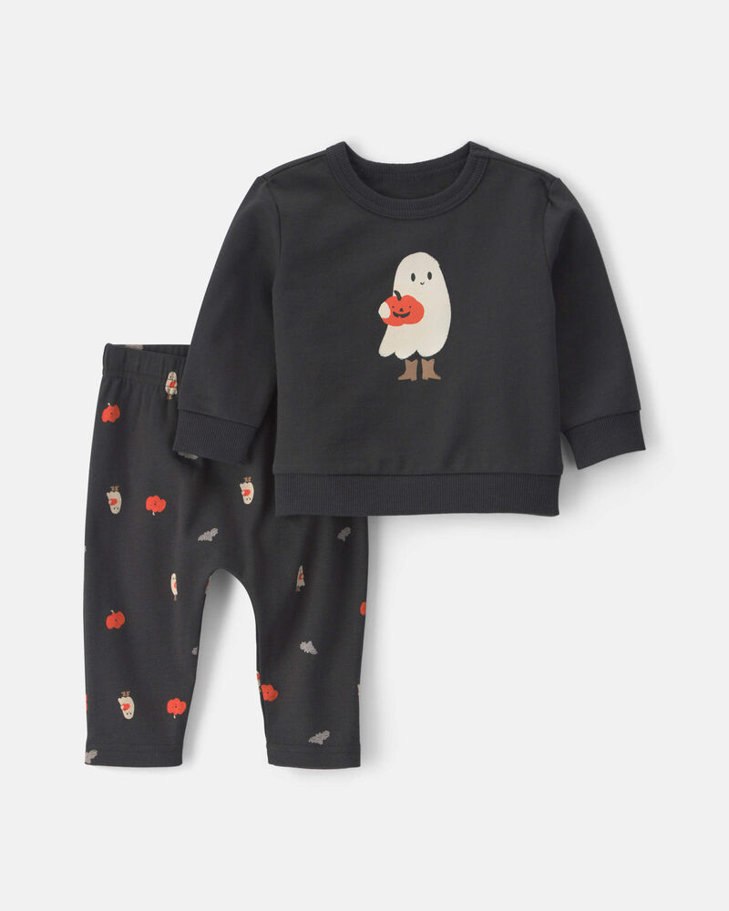 Baby 2-Piece Cowboy Halloween Long-Sleeve Top & Pant Set - Black, image 1 of 5 slides