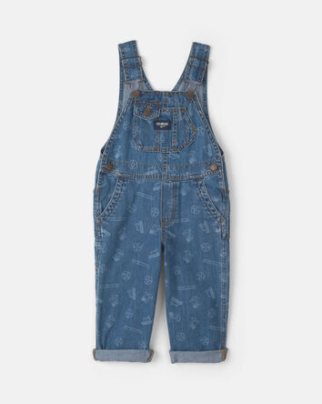 Toddler Logo Denim Overalls - Light Wash, 