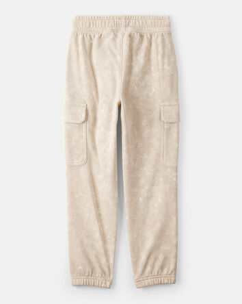 Boys Acid Wash Print French Terry Jogger - Ivory, 