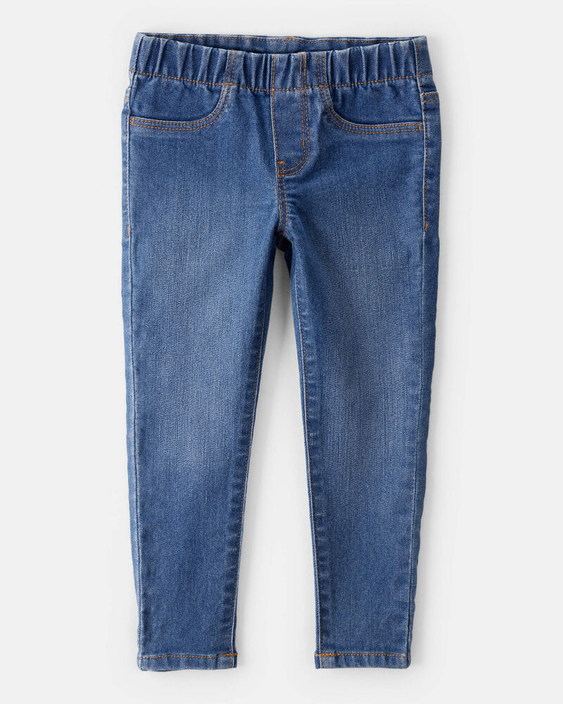 Enfant en bas âge Jeans de coupe fuseau à délavage bleu, image 1 sur 5 diapositives
