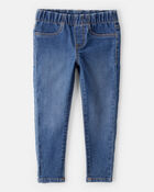 Enfant en bas âge Jeans de coupe fuseau à délavage bleu, image 1 sur 5 diapositives