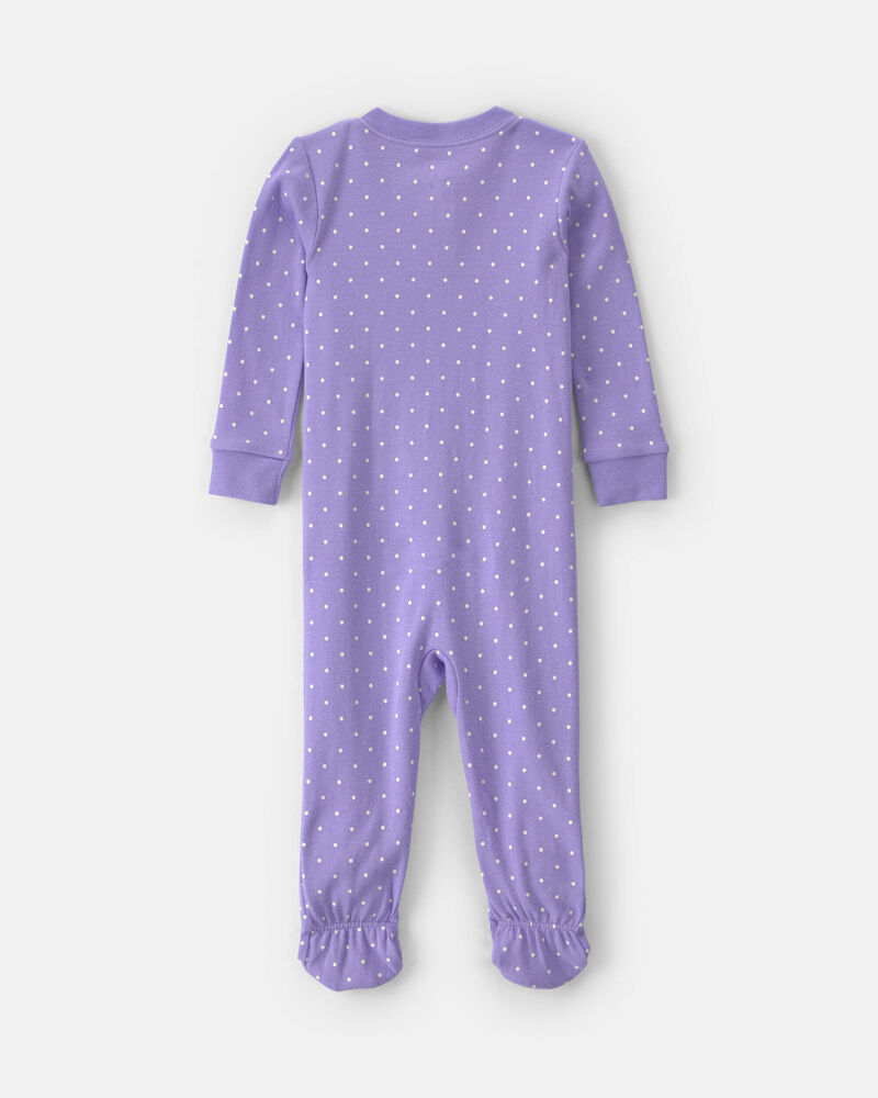 Toddler Girl 1-Piece Pets 100% Cotton Snug Fit Footed Pyjama - Purple, image 2 of 4 slides