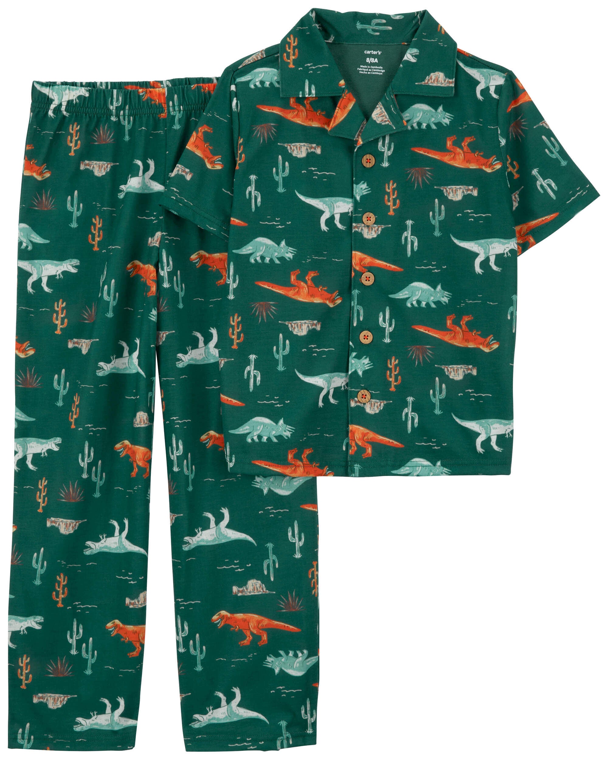 Green dinosaur pajamas clearance