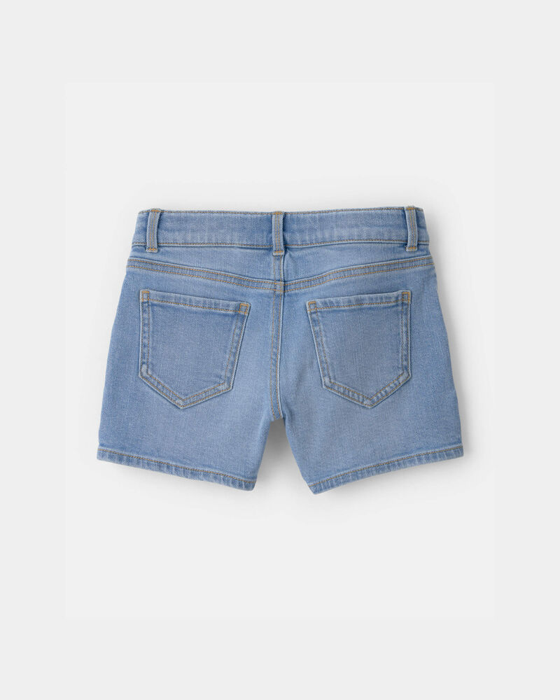 Girls Denim Utility Shorts - Light Wash, image 2 of 4 slides