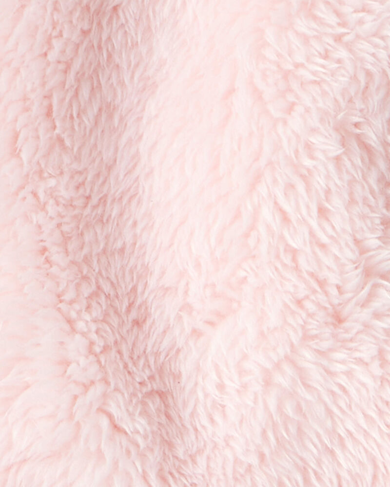 Baby Girl Sherpa Long-Sleeve Hooded Zip-Up Jacket - Pink, image 3 of 4 slides