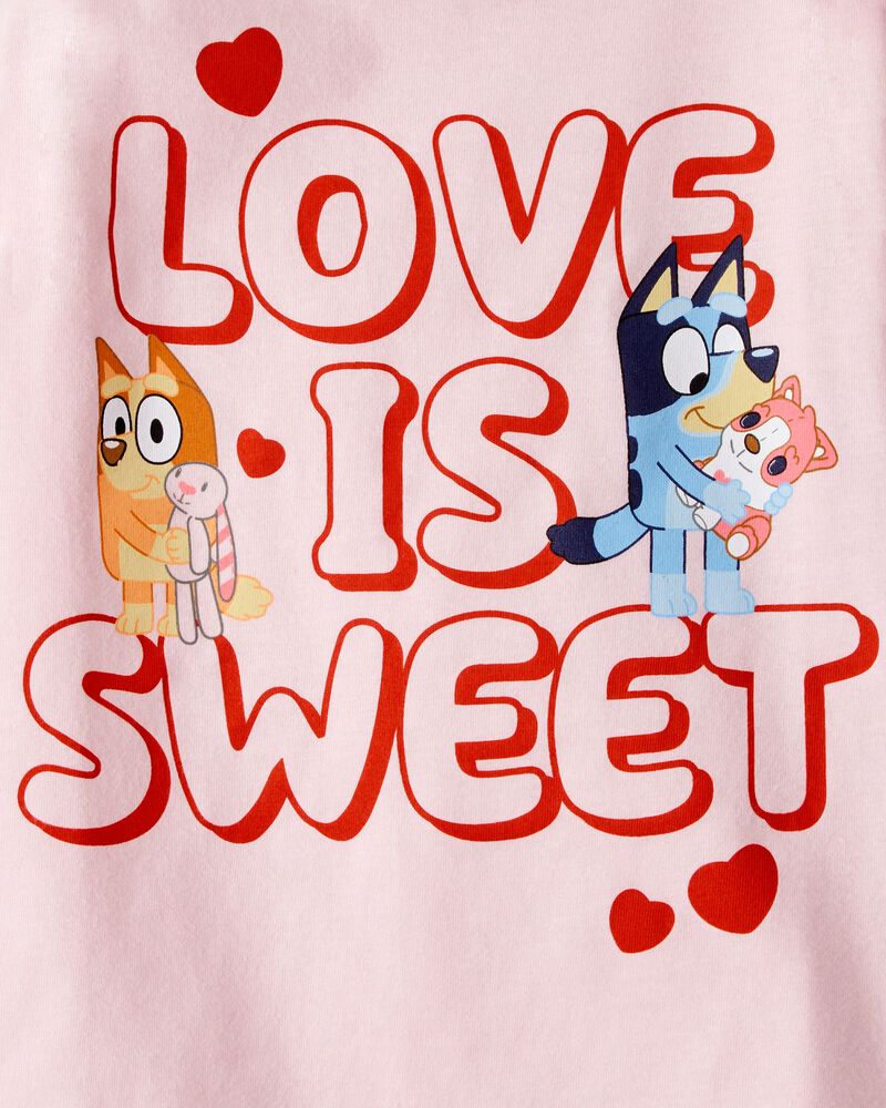 Toddler Girl Valentine's Day Bluey&trade; Short-Sleeve Graphic Tee - Pink, image 3 of 3 slides