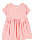 Bébé fille - Robe cache-couche de couleur unie - Rose, image 3 sur 7 diapositives
