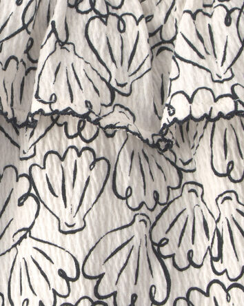 B&eacute;b&eacute; fille - Ensemble 2 pi&egrave;ces haut &agrave; volants et short &agrave; motif floral - Noir/Cr&egrave;me, 