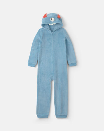 Boys 1-Piece Monster Halloween Fleece Pyjama Costume - Blue, 
