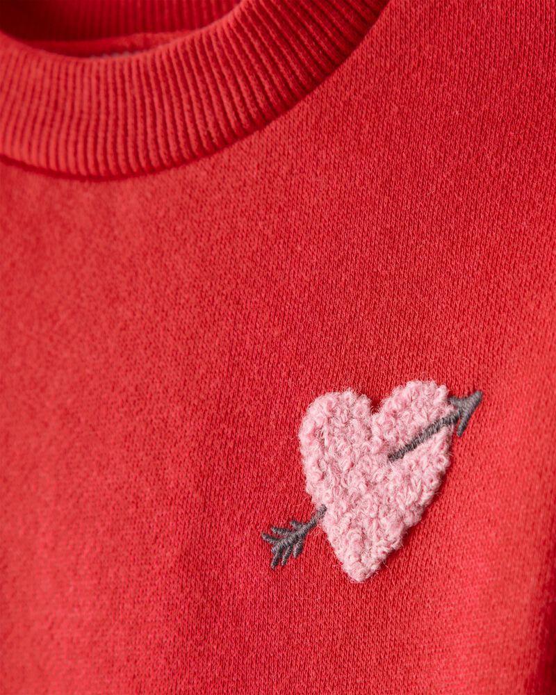 Baby Girl Heart Fleece Long-Sleeve Dress - Red, image 4 of 6 slides