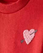 Baby Girl Heart Fleece Long-Sleeve Dress - Red, image 4 of 6 slides
