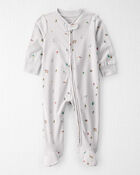 Baby Organic Cotton Sleep & Play pyjamas in Frosted Trail Print, image 1 of 5 slides