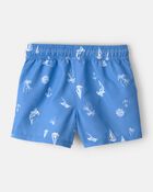 Toddler Boy Sailboat Swim Trunks - Blue, image 2 of 4 slides