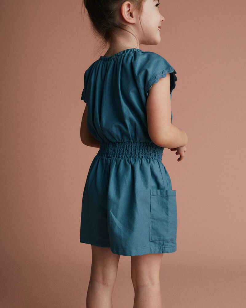Tout-petit fille - Barboteuse avec poche et motif zigzag - Sarcelle, image 4 sur 5 diapositives