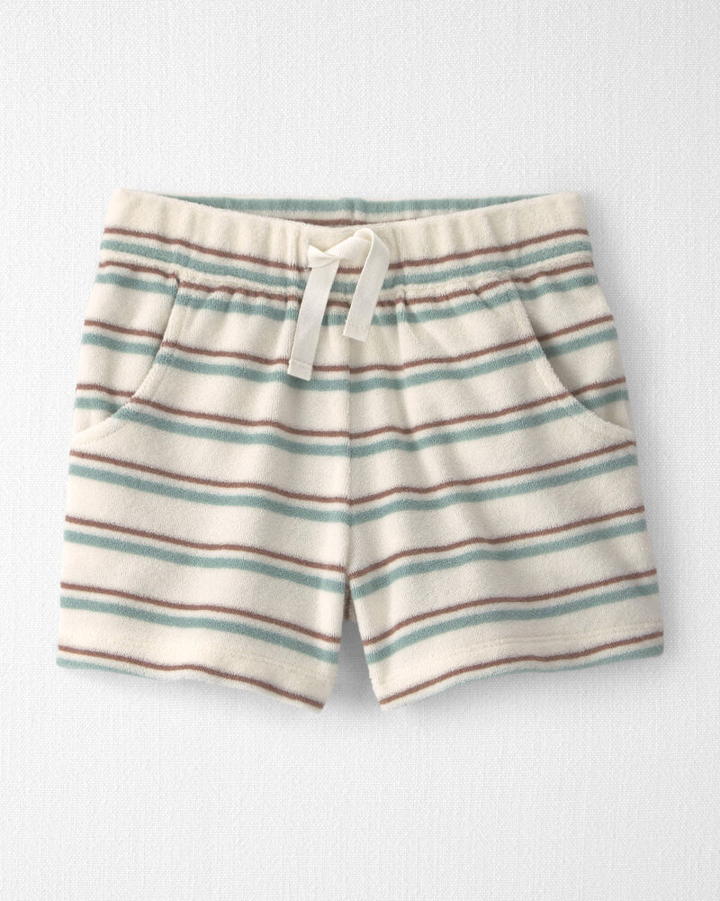 Tout-petit - Ensemble 2 pi&egrave;ces haut et short en tissu &eacute;ponge avec coton biologique &agrave; rayures, image 2 sur 4 diapositives