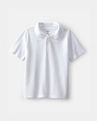 Gar&ccedil;ons - Polo d&rsquo;uniforme en piqu&eacute; - Blanc, image 1 sur 2 diapositives