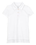 Kid Pique Uniform Polo Shirt - White, image 1 of 3 slides