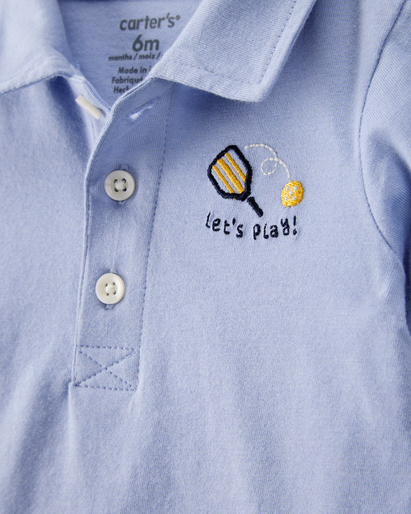 Baby Pickleball Cotton Romper, image 3 of 5 slides