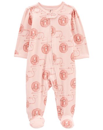 Lion 2-Way Zip Cotton Blend Sleeper Pyjamas, 
