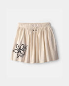 Girls Floral Embroidered Skirt - Ivory, image 1 of 4 slides