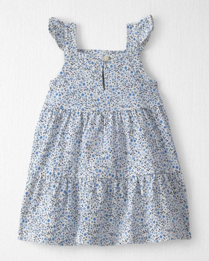 Baby Girl Organic Cotton Tiered Dress in Meadow Bloom, image 5 of 6 slides
