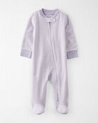 Baby Girl Organic Cotton Striped Sleeper Pyjamas, image 1 of 4 slides