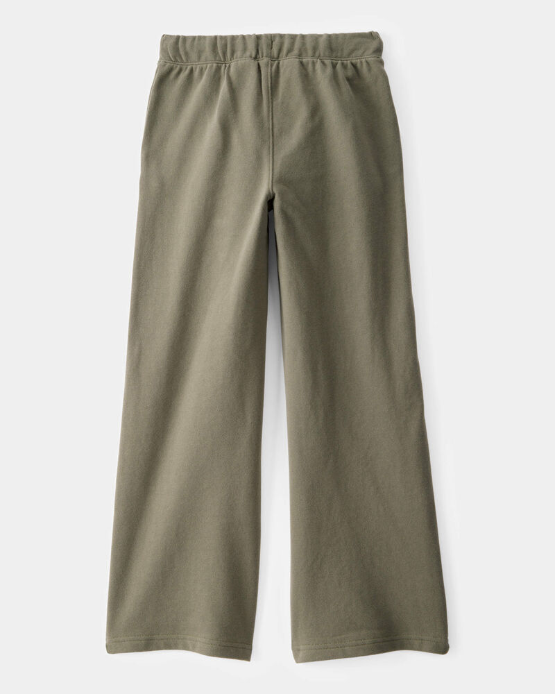 Kid French Terry Drawstring Pants - Olive, image 2 of 4 slides