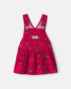 Baby Girl Nutcracker Corduroy Skirtall - Red, image 1 of 4 slides