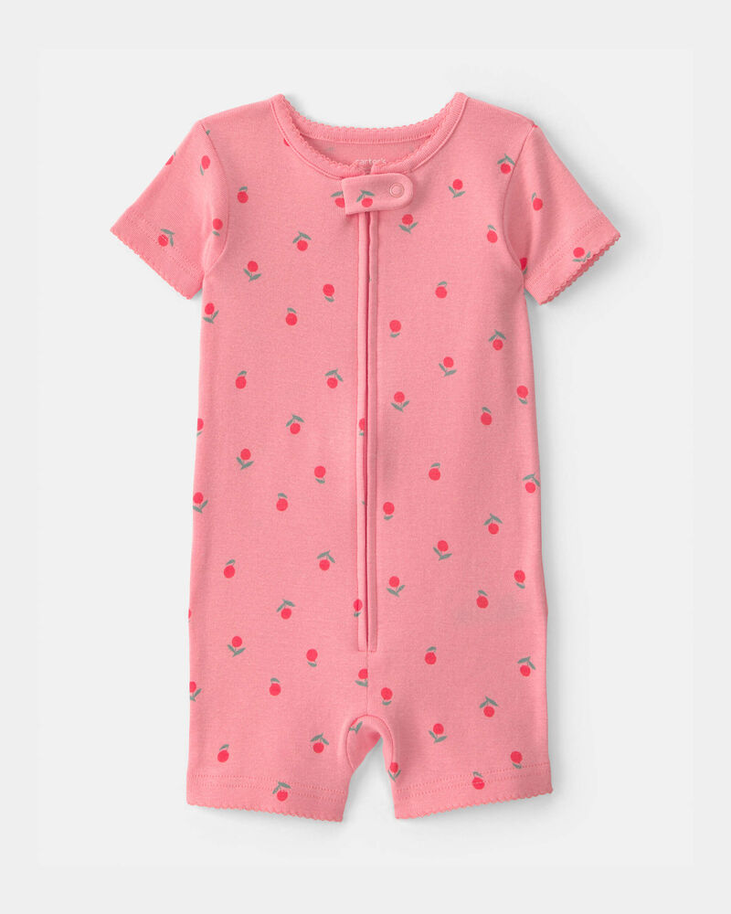 Tout-petit fille - Pyjama barboteuse 1 pi&egrave;ce en 100 % coton &agrave; motif floral - Rose, image 1 sur 2 diapositives
