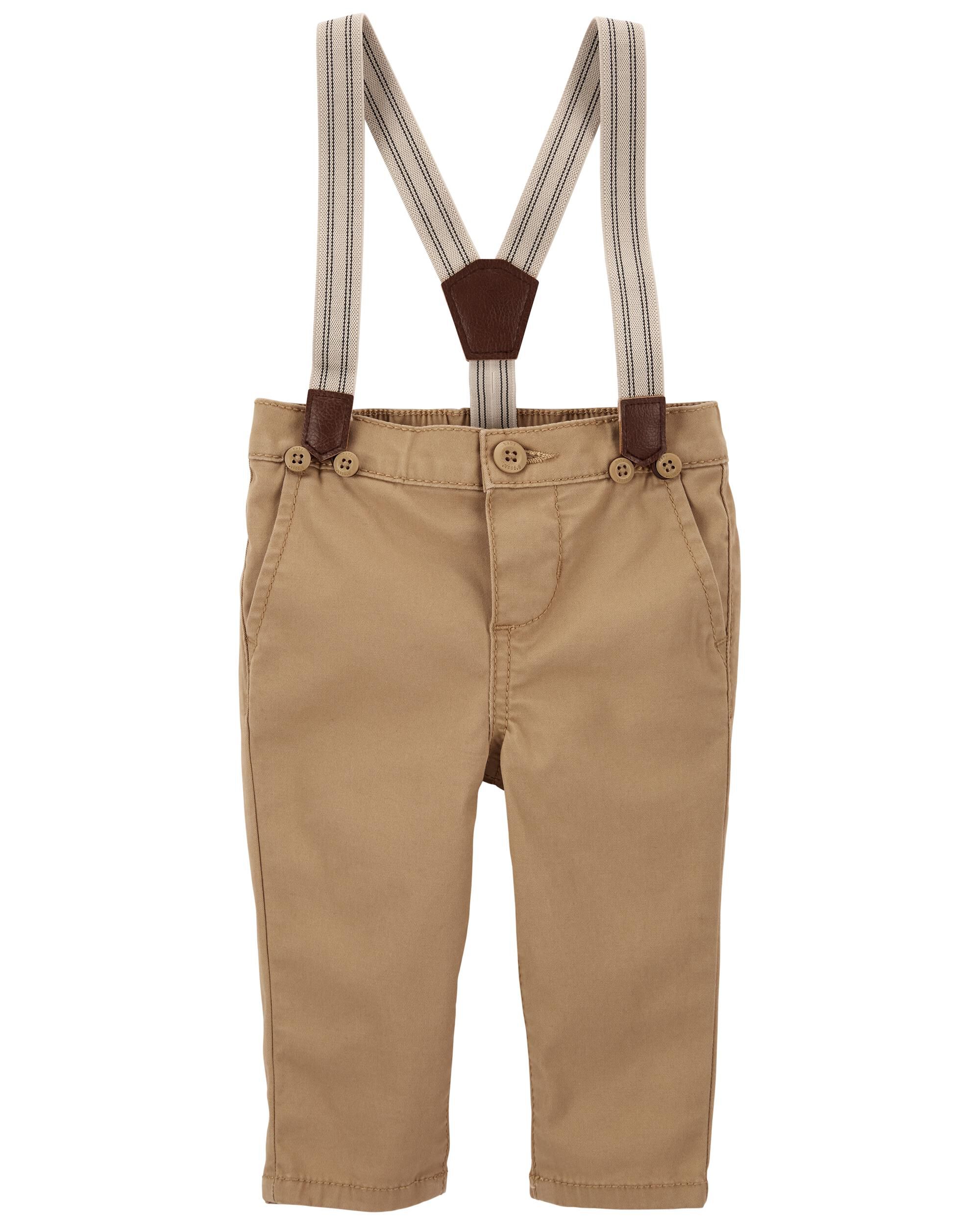 Khaki Stretch Suspender Pants Carter s Oshkosh Canada