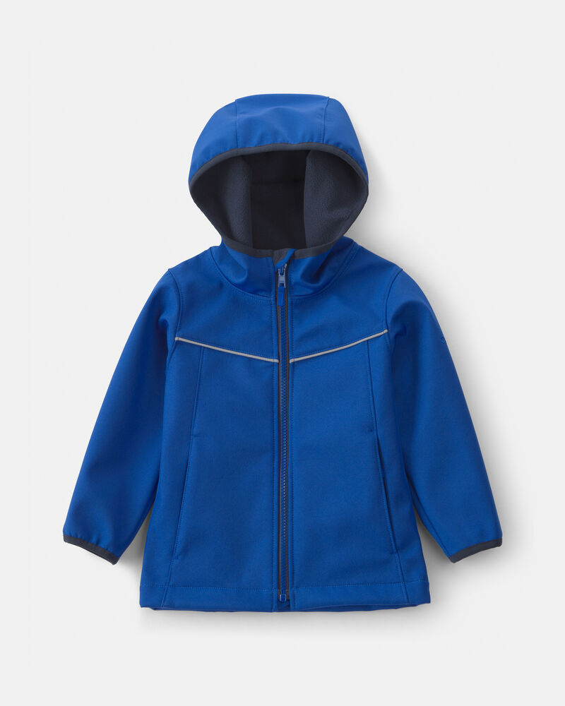 Toddler Boy Water-Activated Rain Jacket- Blue , image 1 of 4 slides