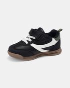 Toddler Boy Striped Sporty Sneakers - Black/White, image 6 of 6 slides