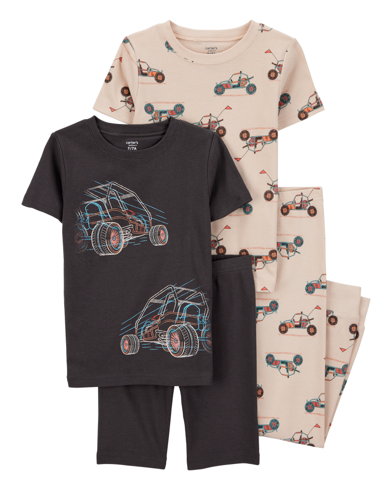 Boys 4-Piece Race Car 100% Snug Fit Cotton Pyjamas, image 1 of 4 slides
